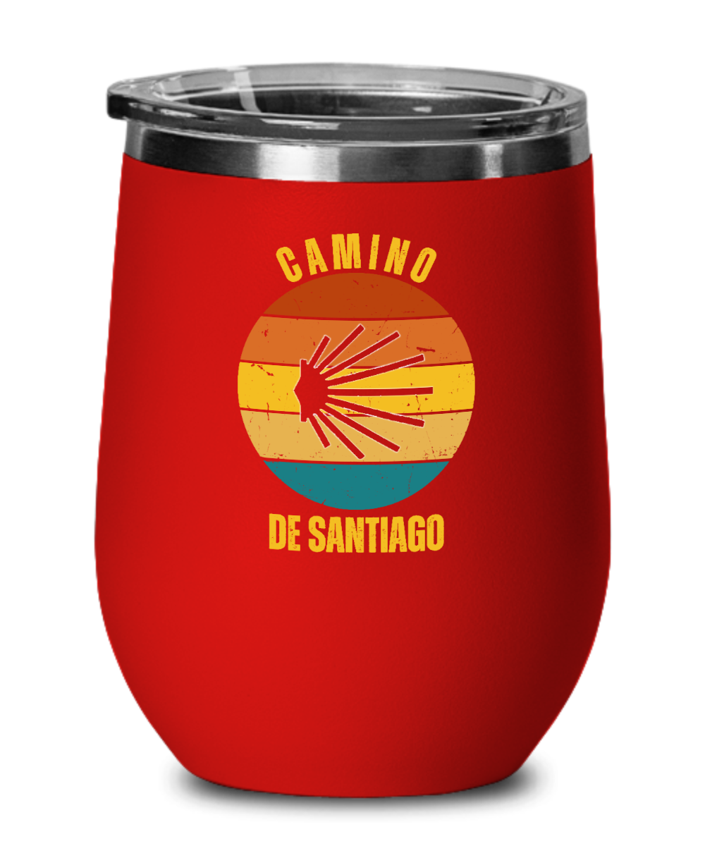 Camino de Santiago seashell wine tumbler