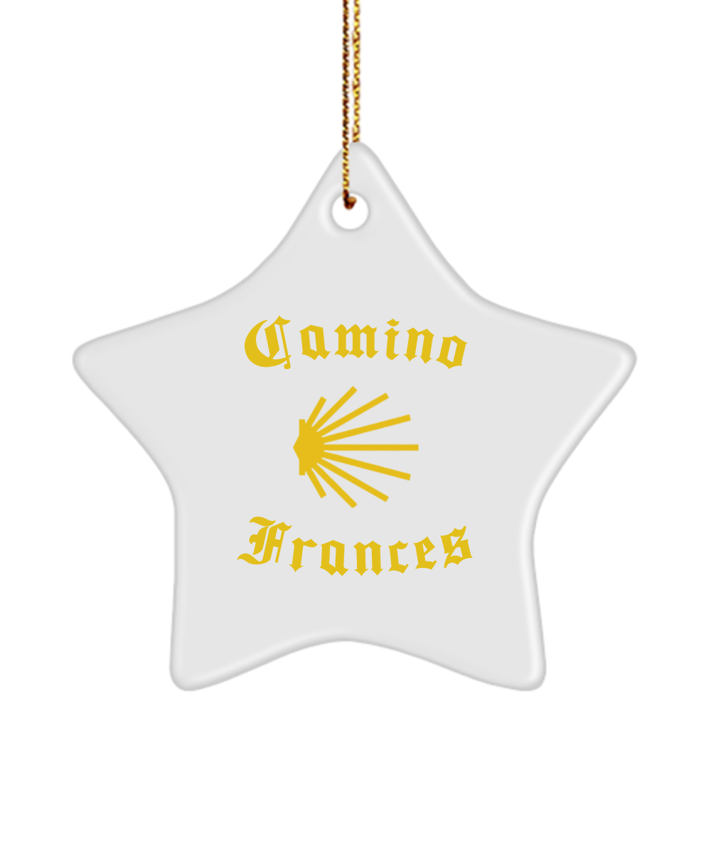 Camino de Santiago Christmas Ornament Seashell Frances 3" Ceramic Heart, Oval, or Star