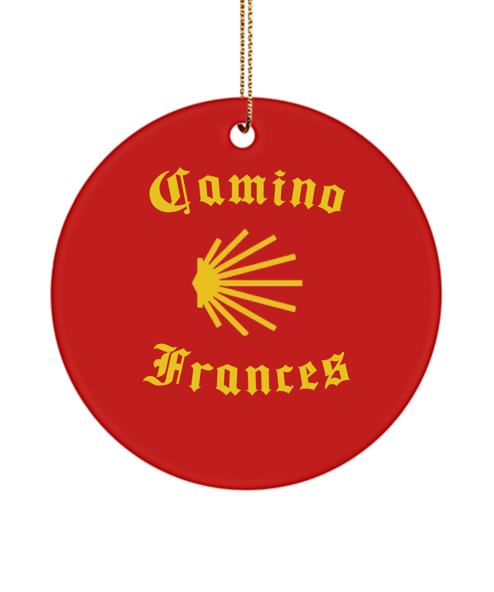 Camino de Santiago Christmas Ornament Seashell Frances, 3" Round Ceramic