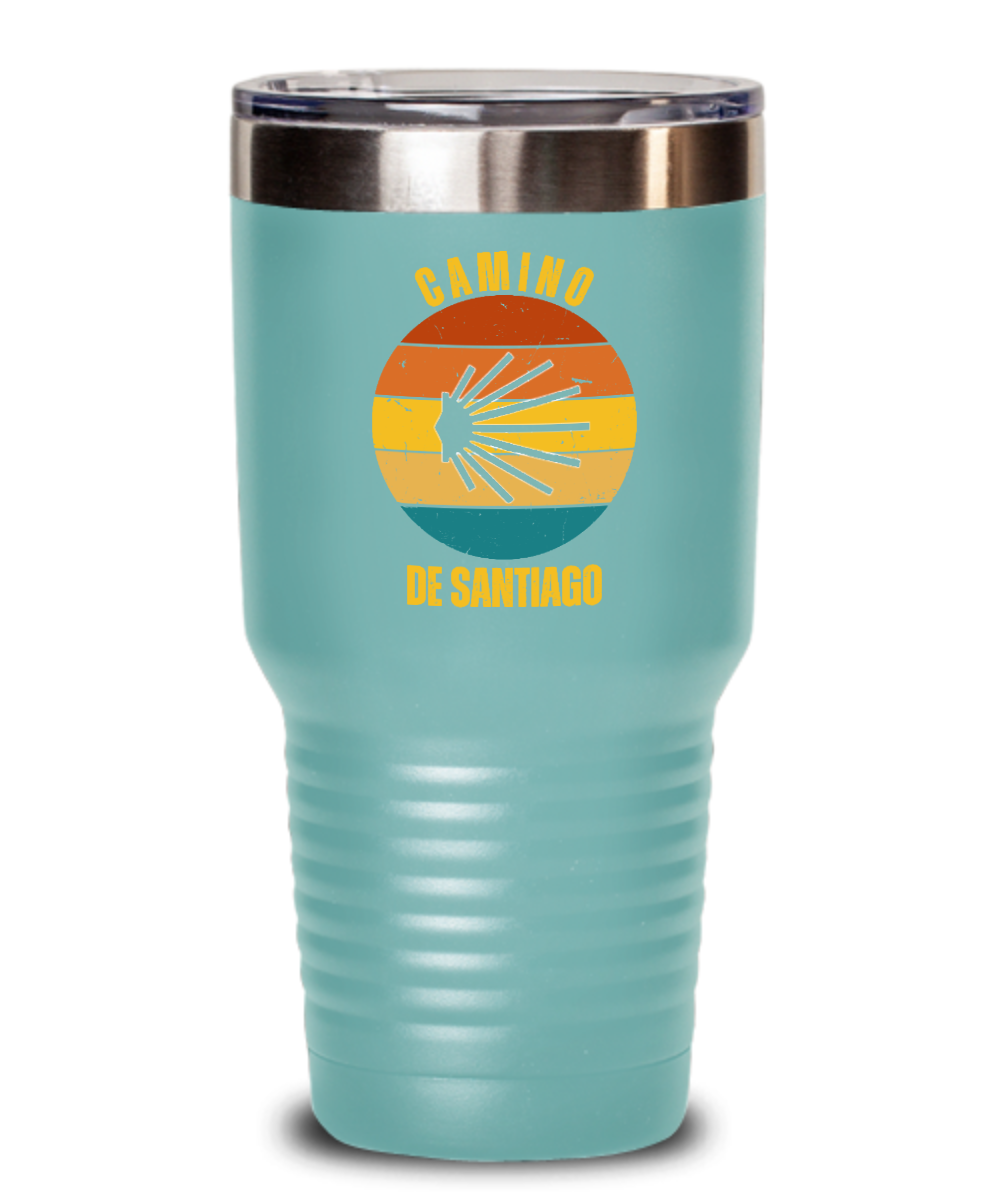 Camino de Santiago Seashell Tumbler Gift, Stainless Steel with Powder Finish, 20 or 30 oz.