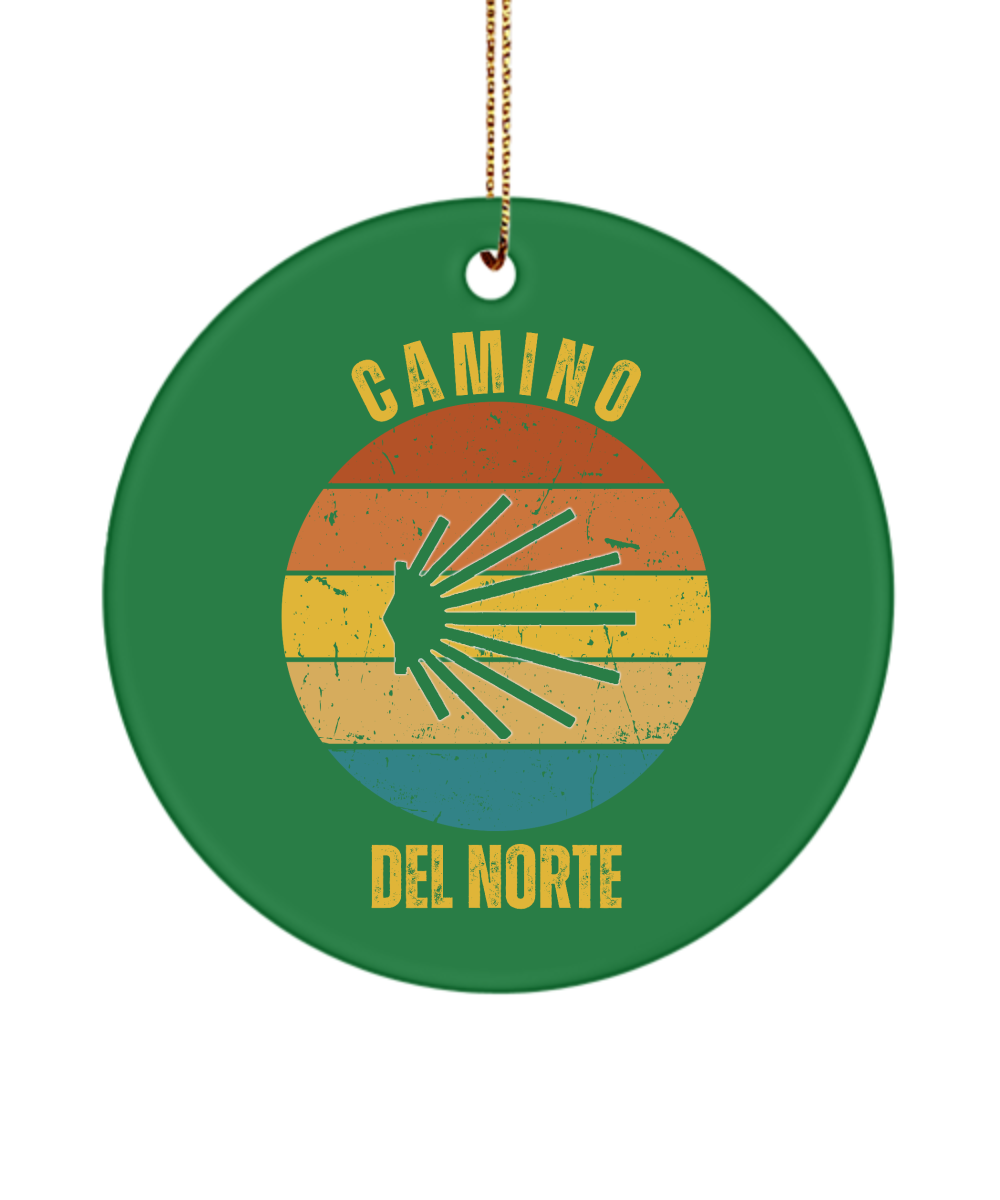 Camino de Santiago del Norte Christmas Ornament Seashell, 3" Round, Ceramic