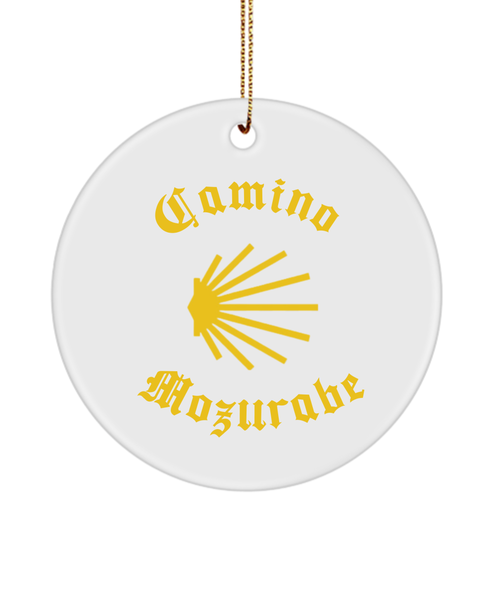 Camino de Santiago Christmas Ornament Seashell Mozarabe, 3" Round, Ceramic