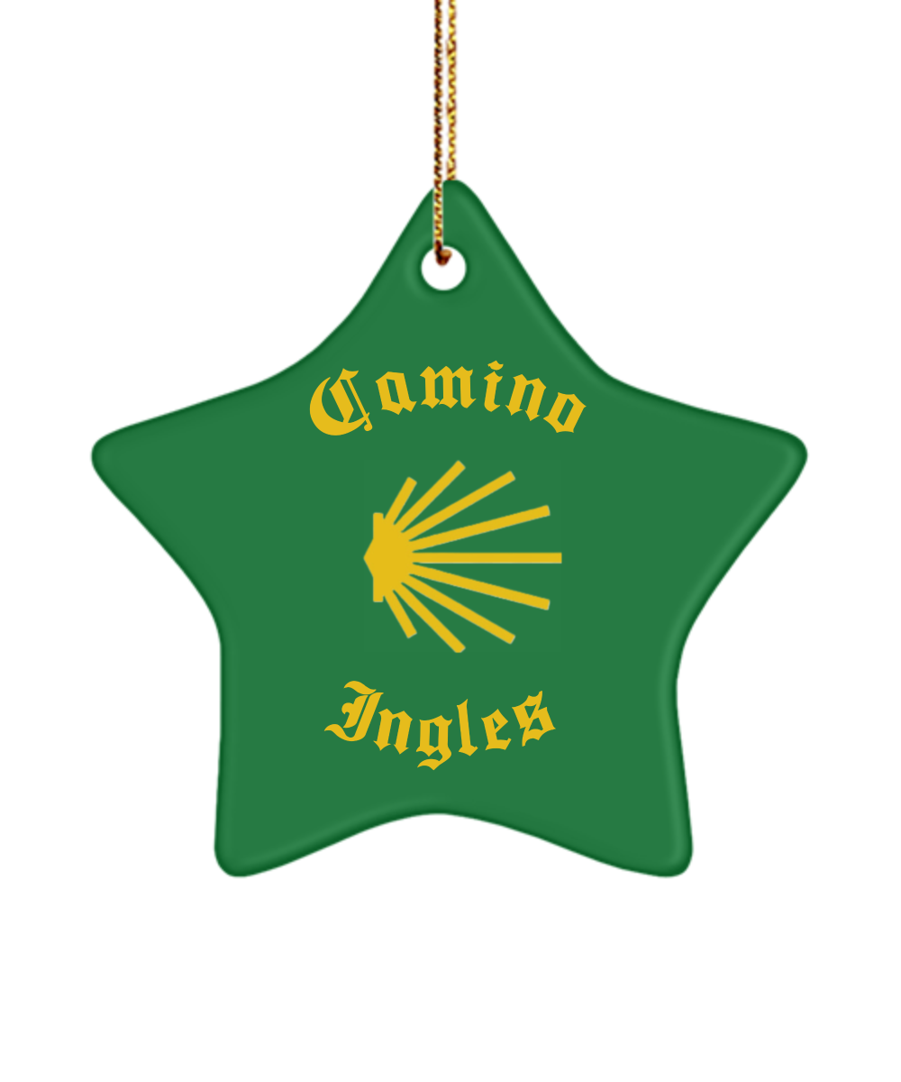 Camino de Santiago Ingles Star Ornament Christmas Green