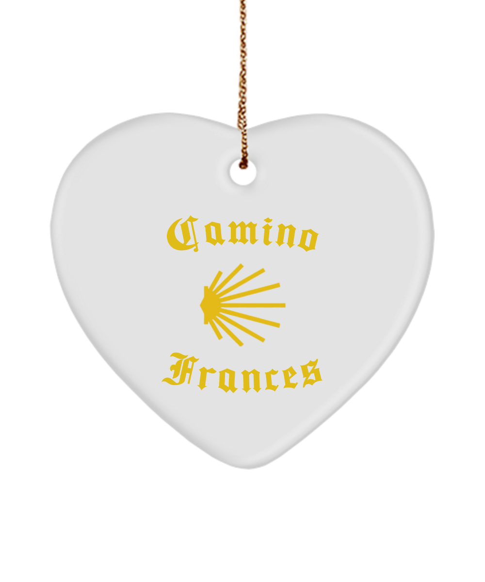 Camino de Santiago Christmas Ornament Seashell Frances 3" Ceramic Heart, Oval, or Star