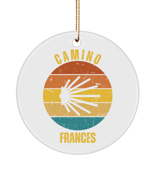 Camino de Santiago Christmas Ornament Frances Seashell, 3" Round, Ceramic