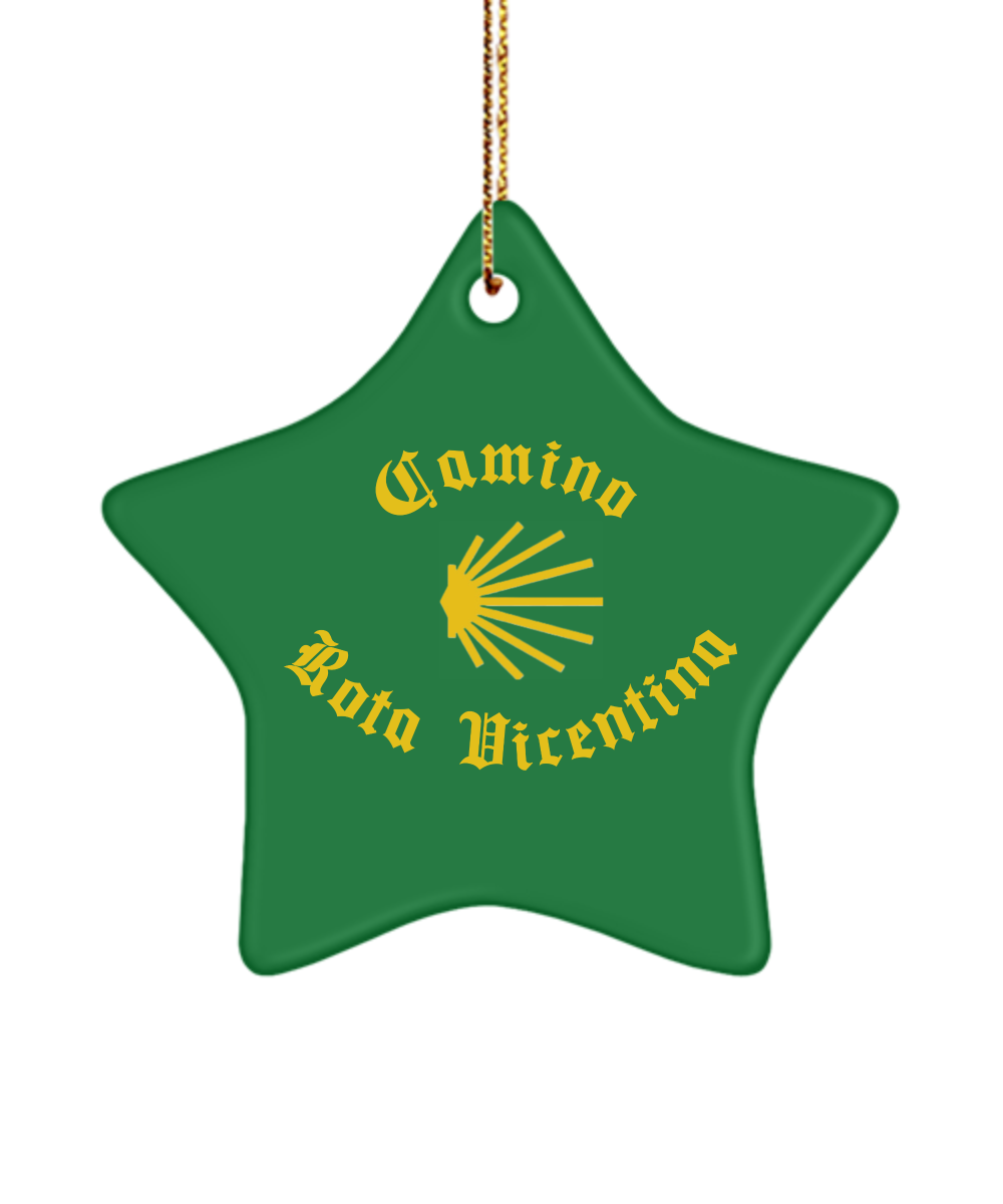 Camino de Santiago Christmas Ornament Seashell Rota Vicentina 3" Ceramic, Star, Heart, or Oval