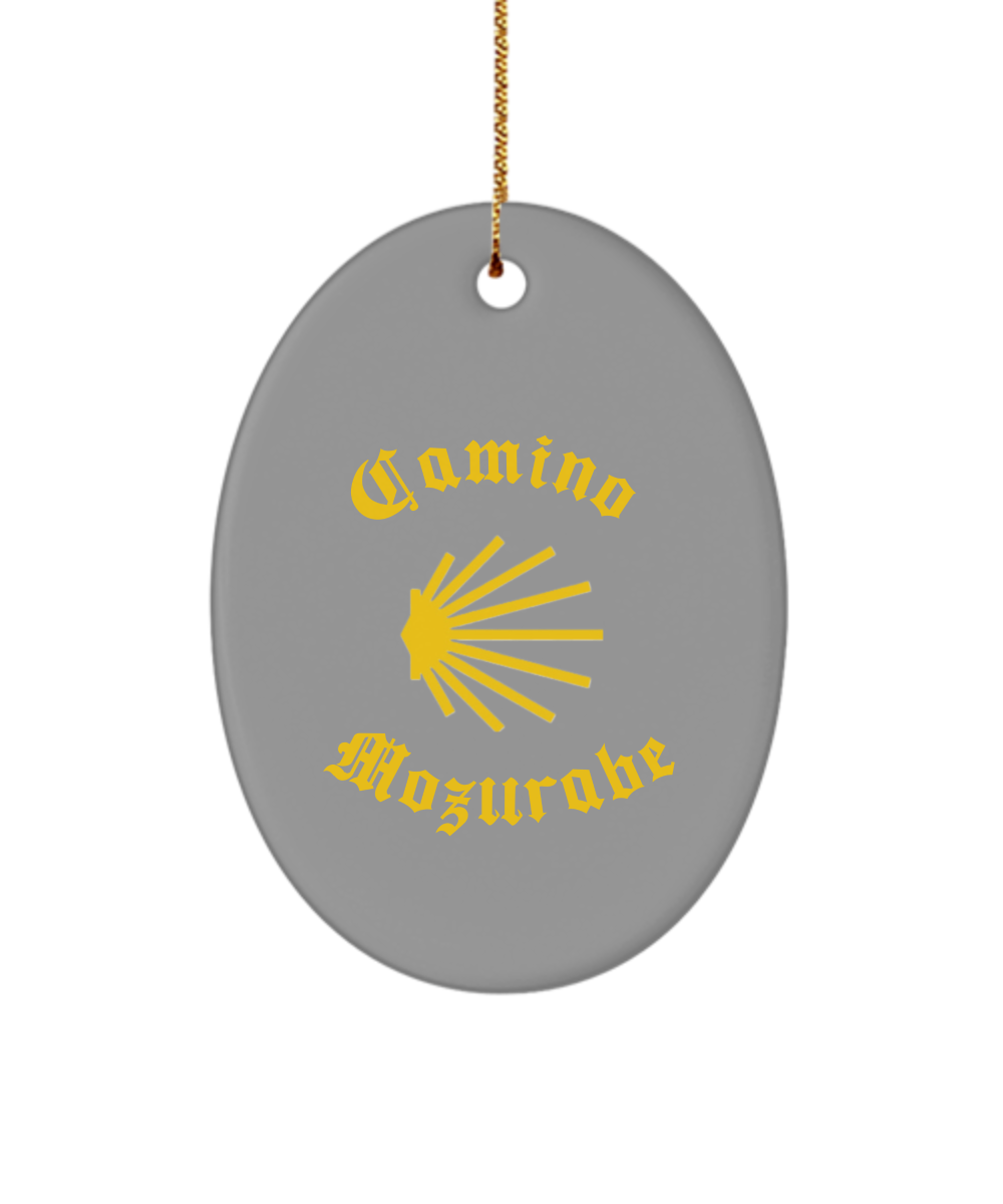 Camino de Santiago Christmas Ornament Seashell Mozarabe 3" Ceramic, Heart, Star, or Oval