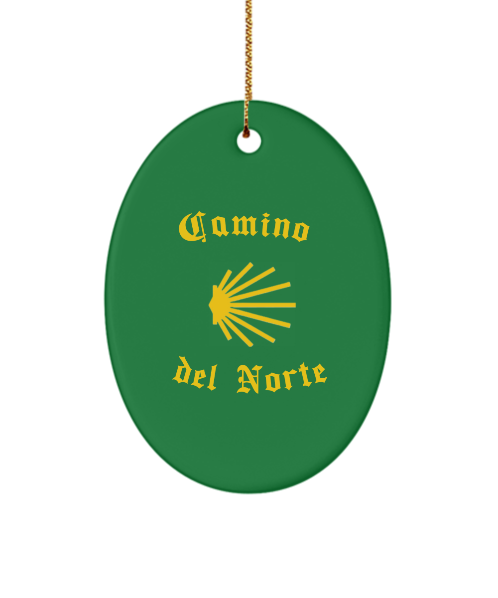 Camino del Norte Seashell Christmas Ornament 3" Heart, Star, or Oval