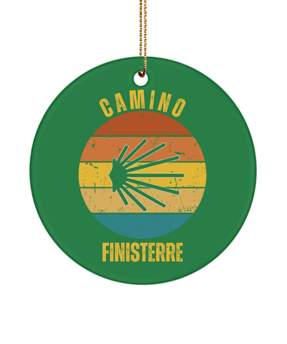 Camino de Santiago Christmas Ornament Finisterre Seashell, 3" Round Ceramic