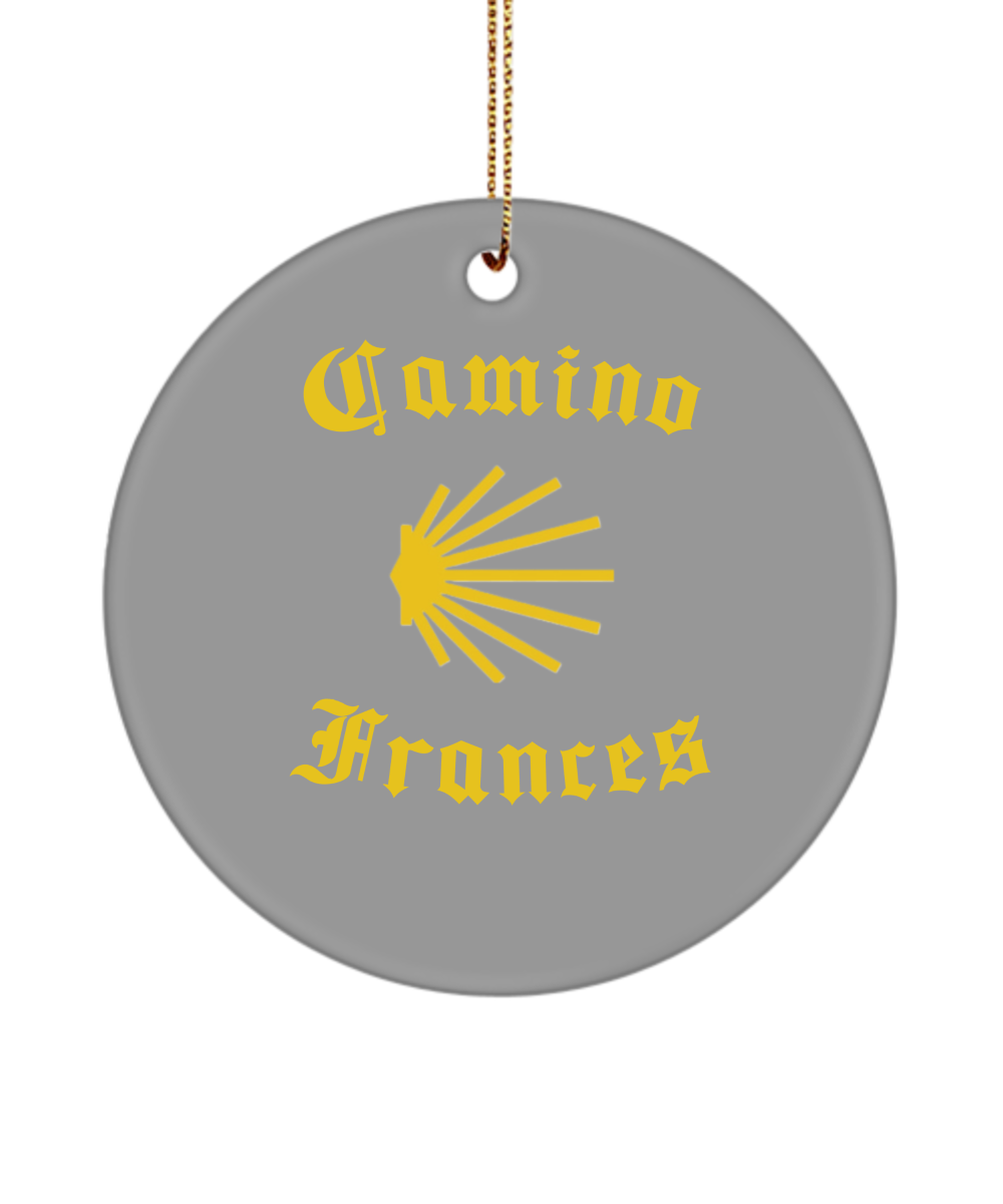 Camino de Santiago Christmas Ornament Seashell Frances, 3" Round Ceramic