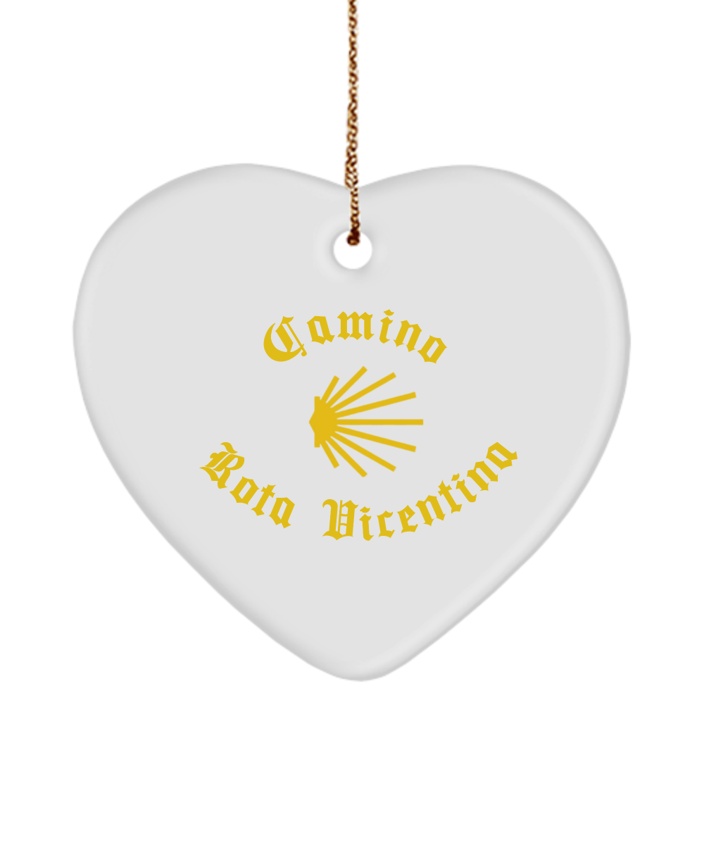 Camino de Santiago Christmas Ornament Seashell Rota Vicentina 3" Ceramic, Star, Heart, or Oval