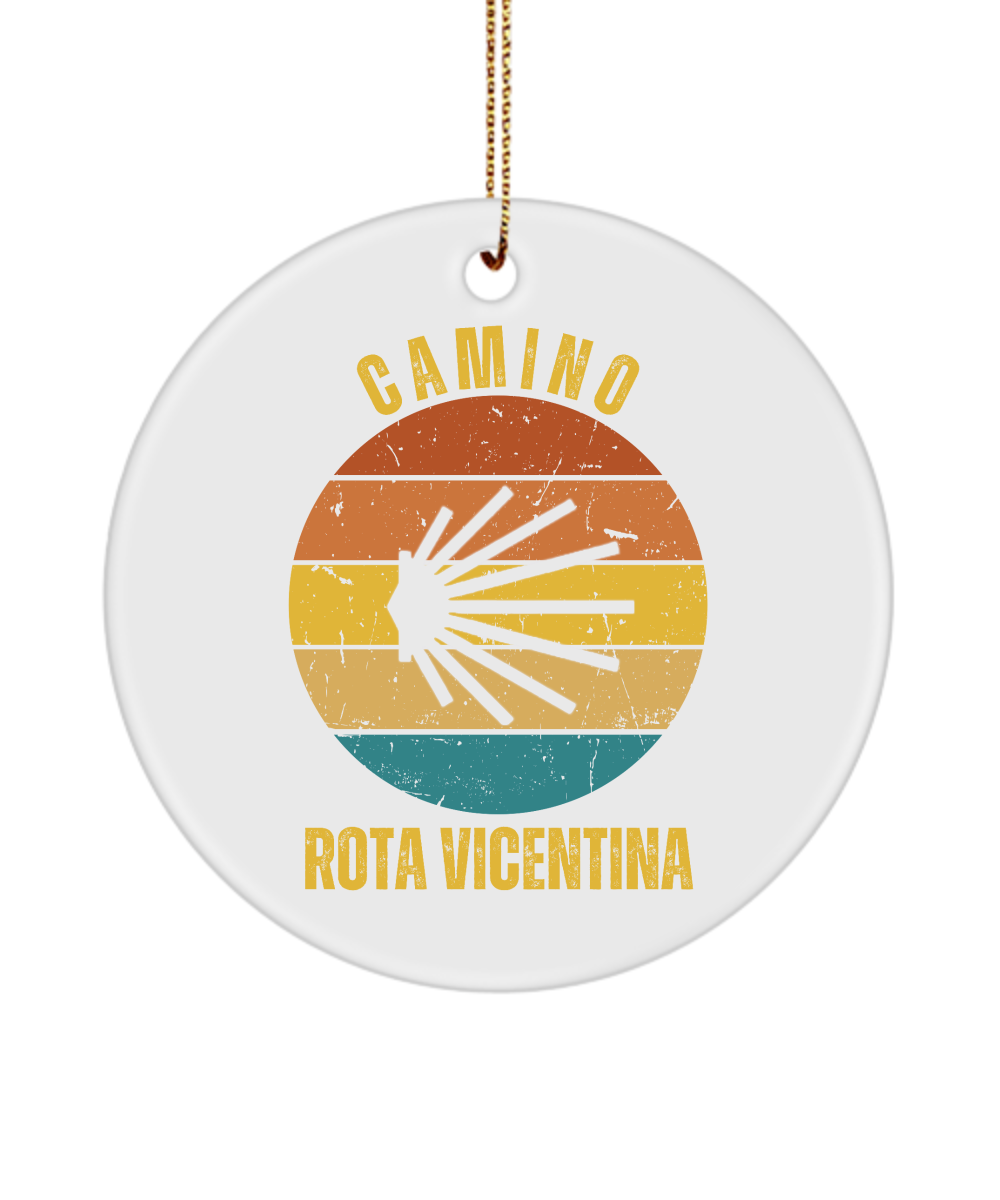 Camino de Santiago Christmas Ornament Rota Vicentina Seashell 3" Round Ceramic