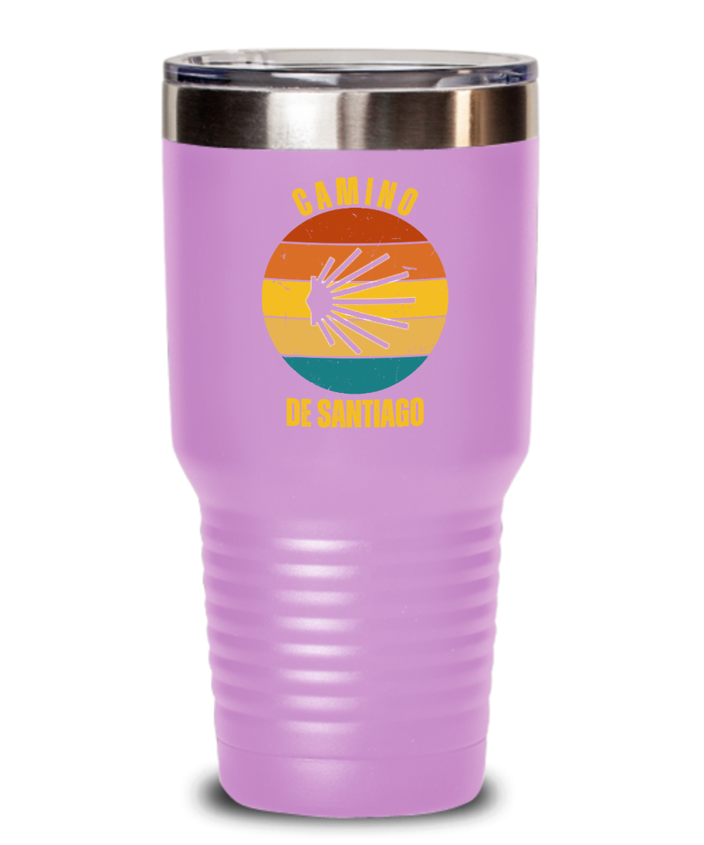 Camino de Santiago Seashell Tumbler Gift, Stainless Steel with Powder Finish, 20 or 30 oz.