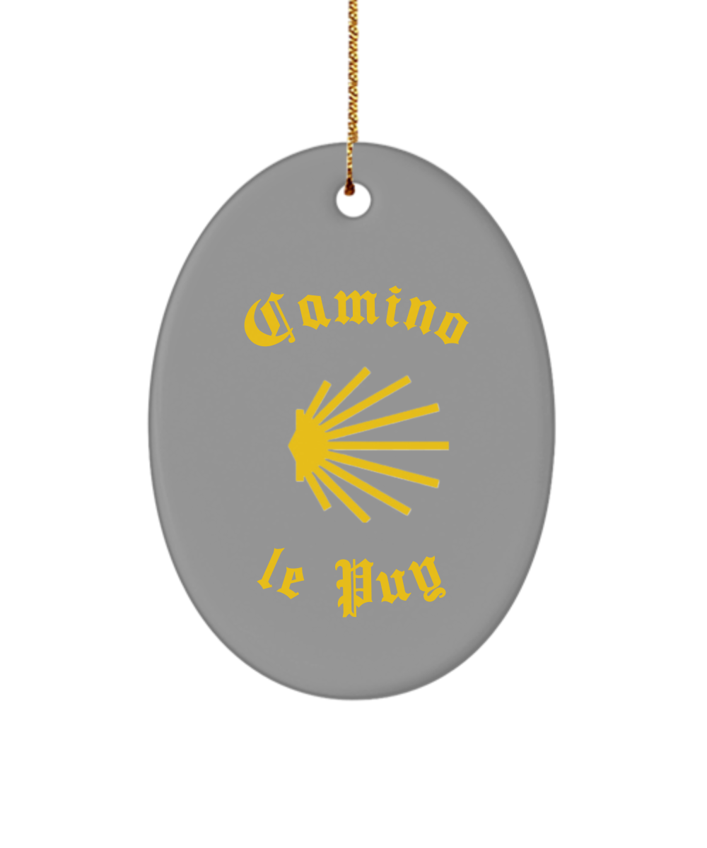 Camino de Santiago Christmas Ornament Seashell le Puy 3" Ceramic, Heart, Star, or Oval