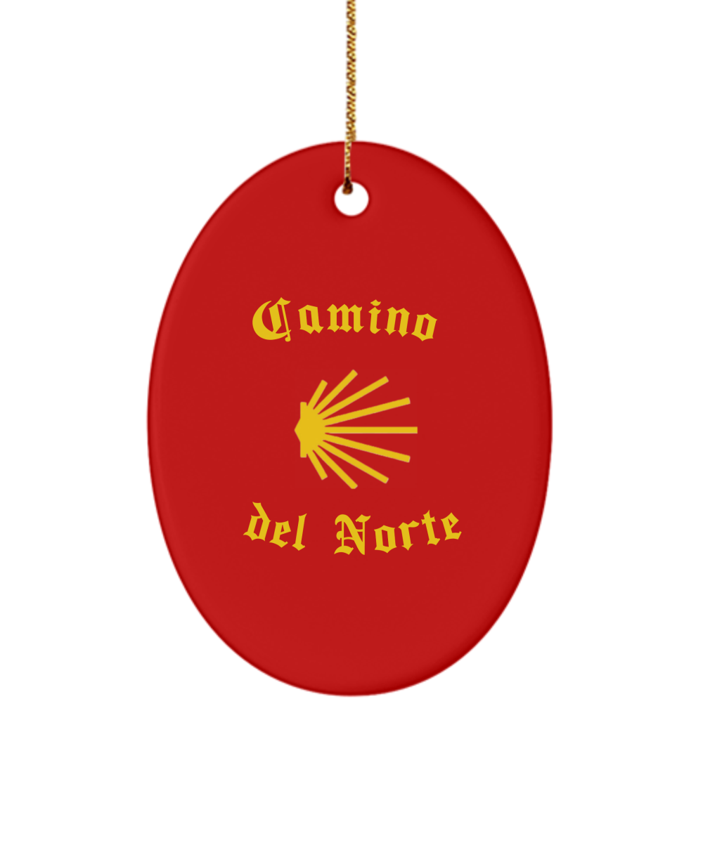 Camino del Norte Seashell Christmas Ornament 3" Heart, Star, or Oval