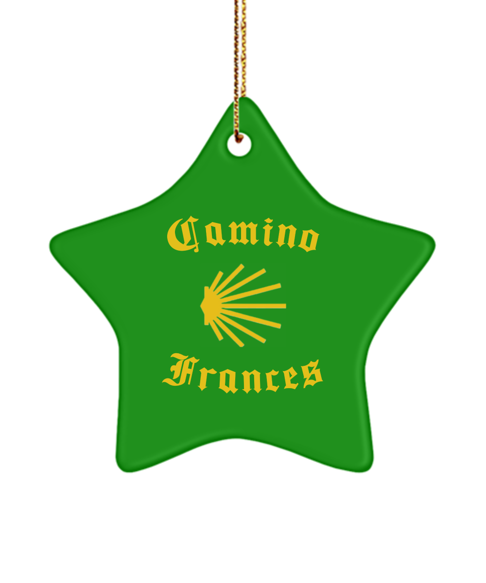 Camino de Santiago Christmas Ornament Seashell Frances 3" Ceramic Heart, Oval, or Star