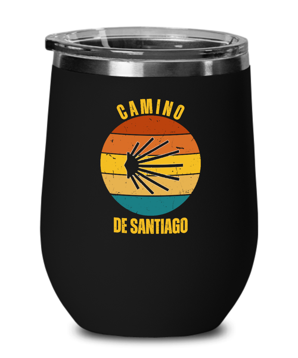 Camino de Santiago seashell wine tumbler