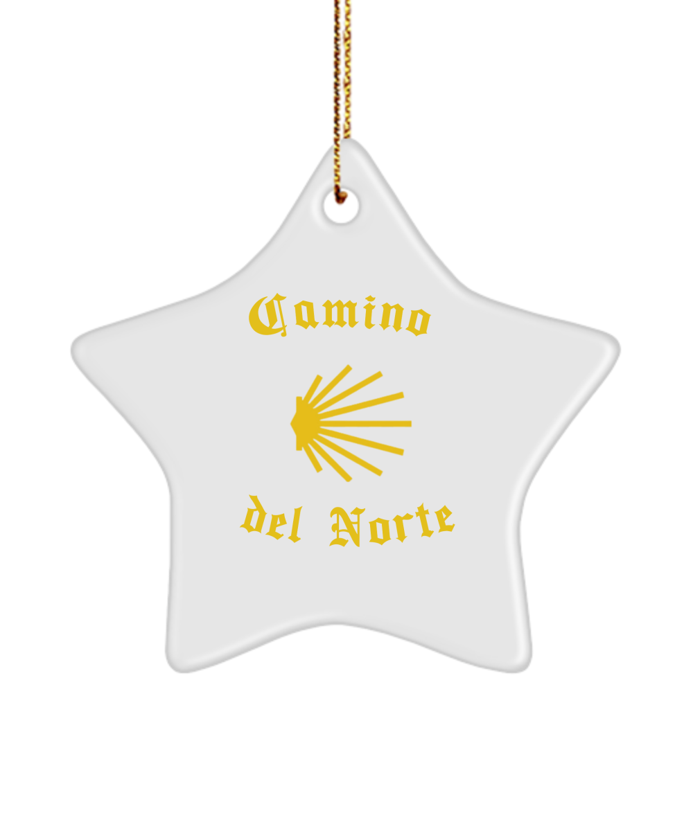 Camino del Norte Seashell Christmas Ornament 3" Heart, Star, or Oval