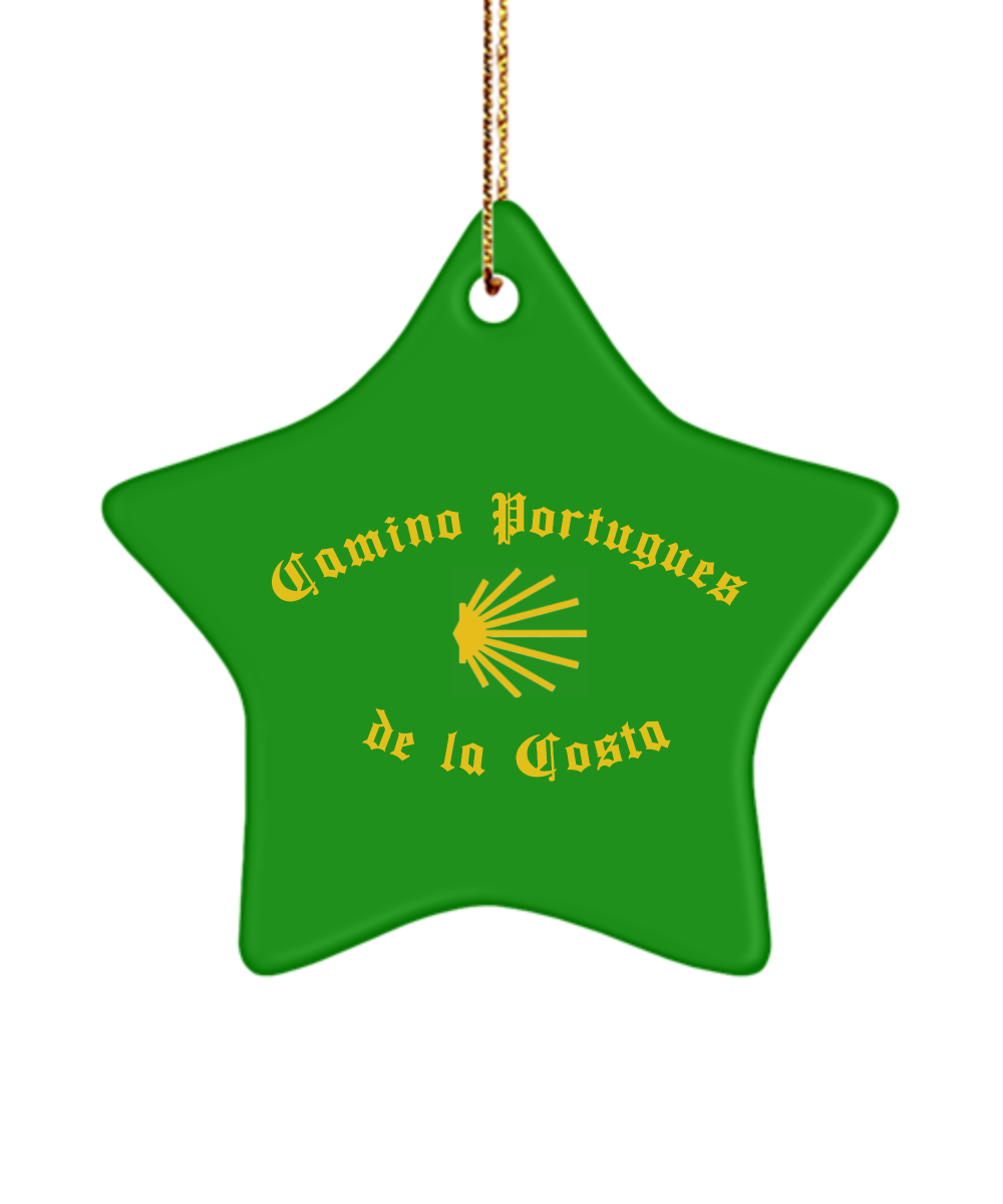 Camino de la Costa Seashell Christmas Ornament 3" Ceramic, Oval, Heart, or Star