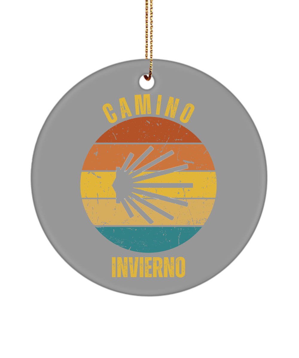 Camino de Santiago Christmas Ornament Invierno Seashell, 3" Round, Ceramic