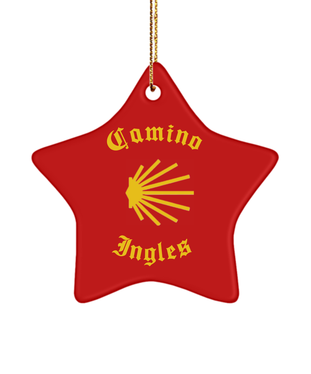 Camino de Santiago Ingles Star Ornament Red