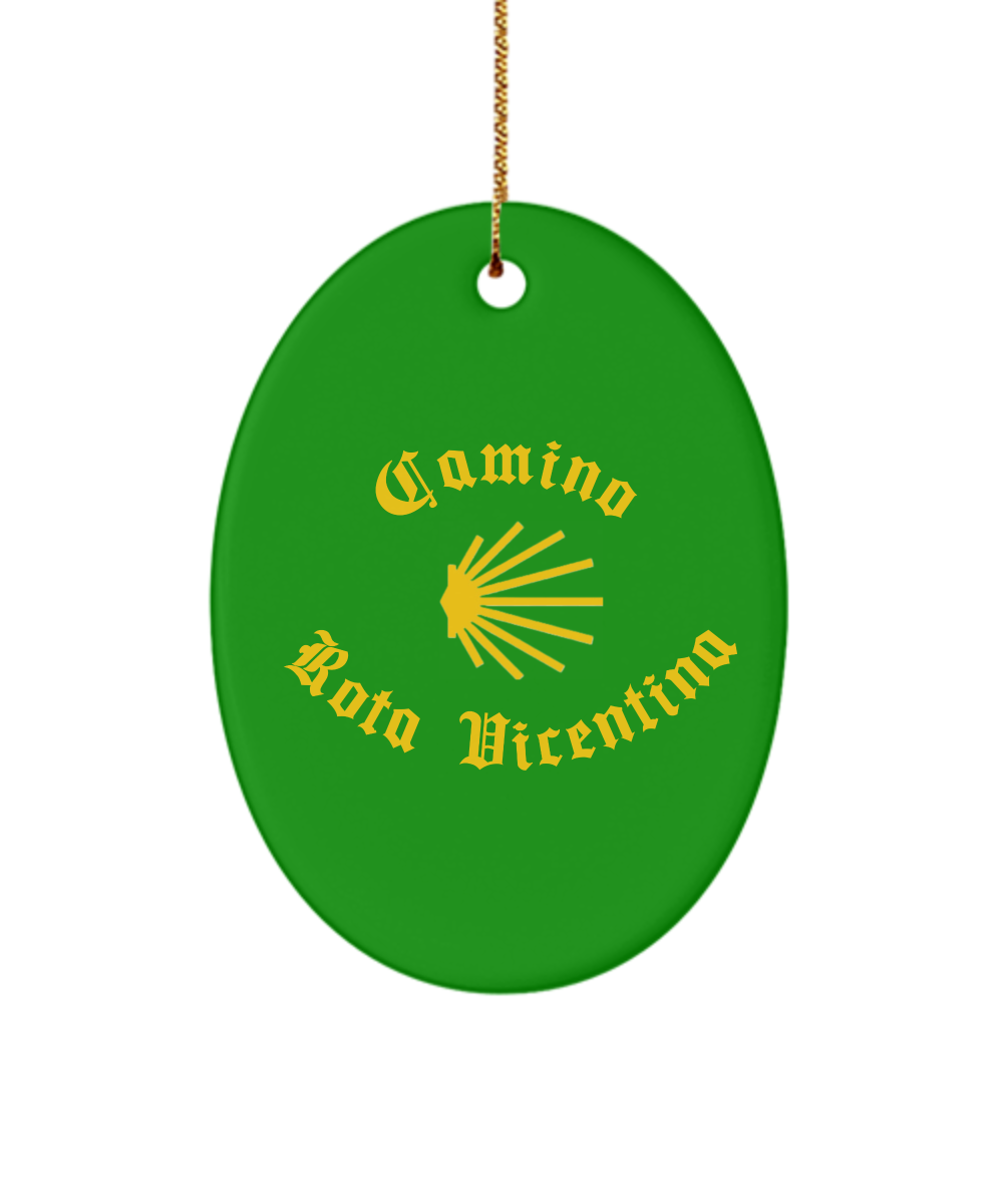 Camino de Santiago Christmas Ornament Seashell Rota Vicentina 3" Ceramic, Star, Heart, or Oval