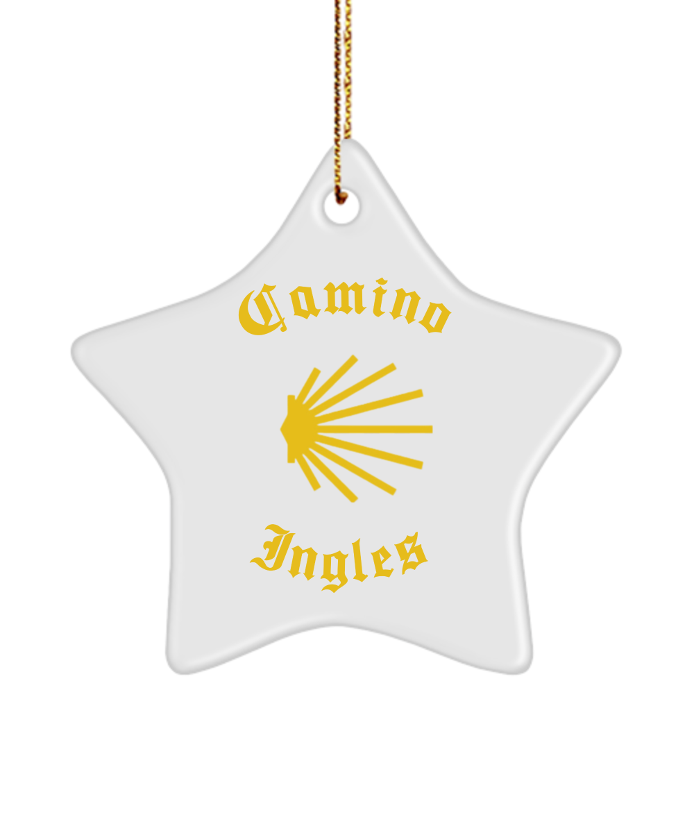 Camino de Santiago Ingles Star Ornament White