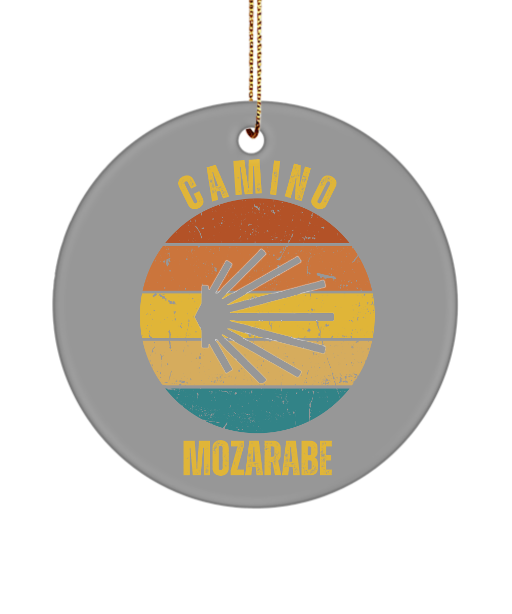 Camino de Santiago Christmas Ornament Mozarabe Seashell, 3" Round, Ceramic