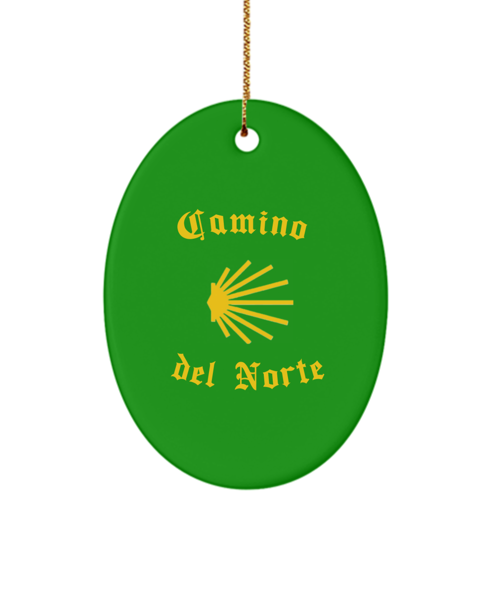 Camino del Norte Seashell Christmas Ornament 3" Heart, Star, or Oval