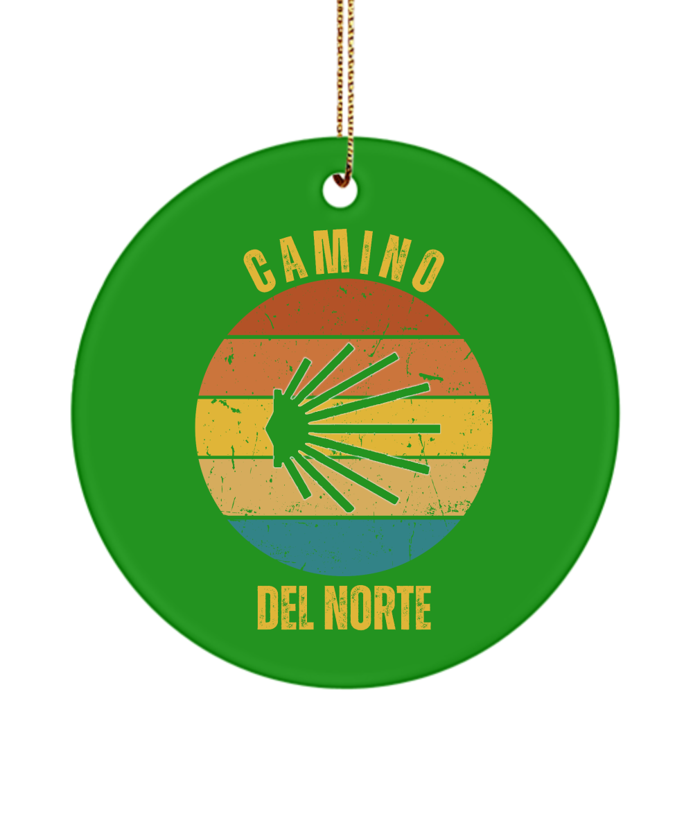 Camino de Santiago del Norte Christmas Ornament Seashell, 3" Round, Ceramic