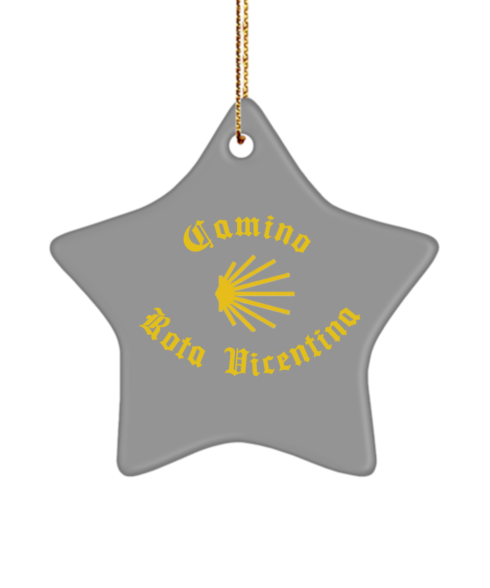 Camino de Santiago Christmas Ornament Seashell Rota Vicentina 3" Ceramic, Star, Heart, or Oval