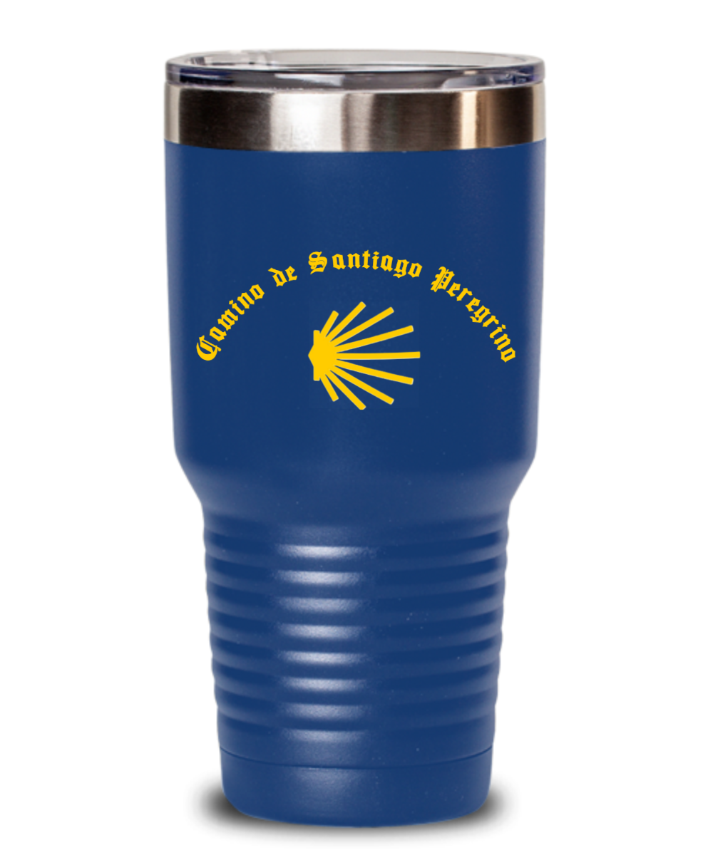 Camino de Santiago Peregrino Tumbler with seashell 20 or 30 oz.