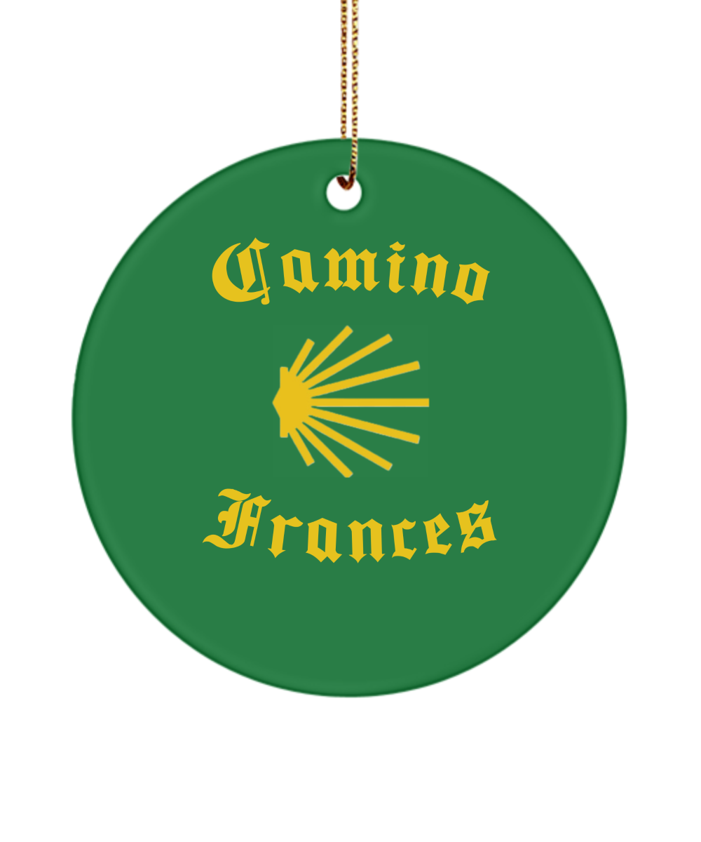 Camino de Santiago Christmas Ornament Seashell Frances, 3" Round Ceramic