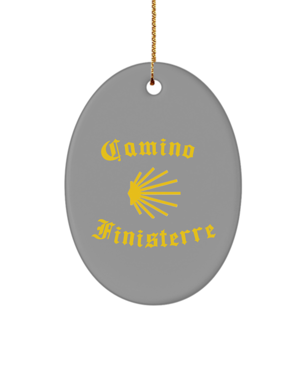 Camino de Santiago Christmas Ornament Seashell Finisterre 3" Ceramic Star, Heart, or Oval