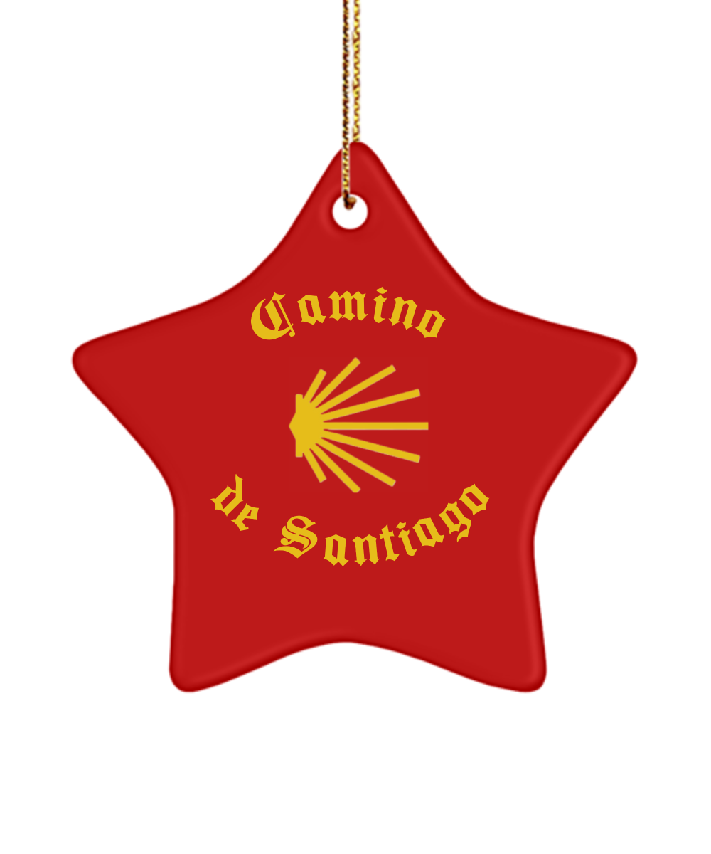 Camino de Santiago Christmas Ornament 3"  Red Star