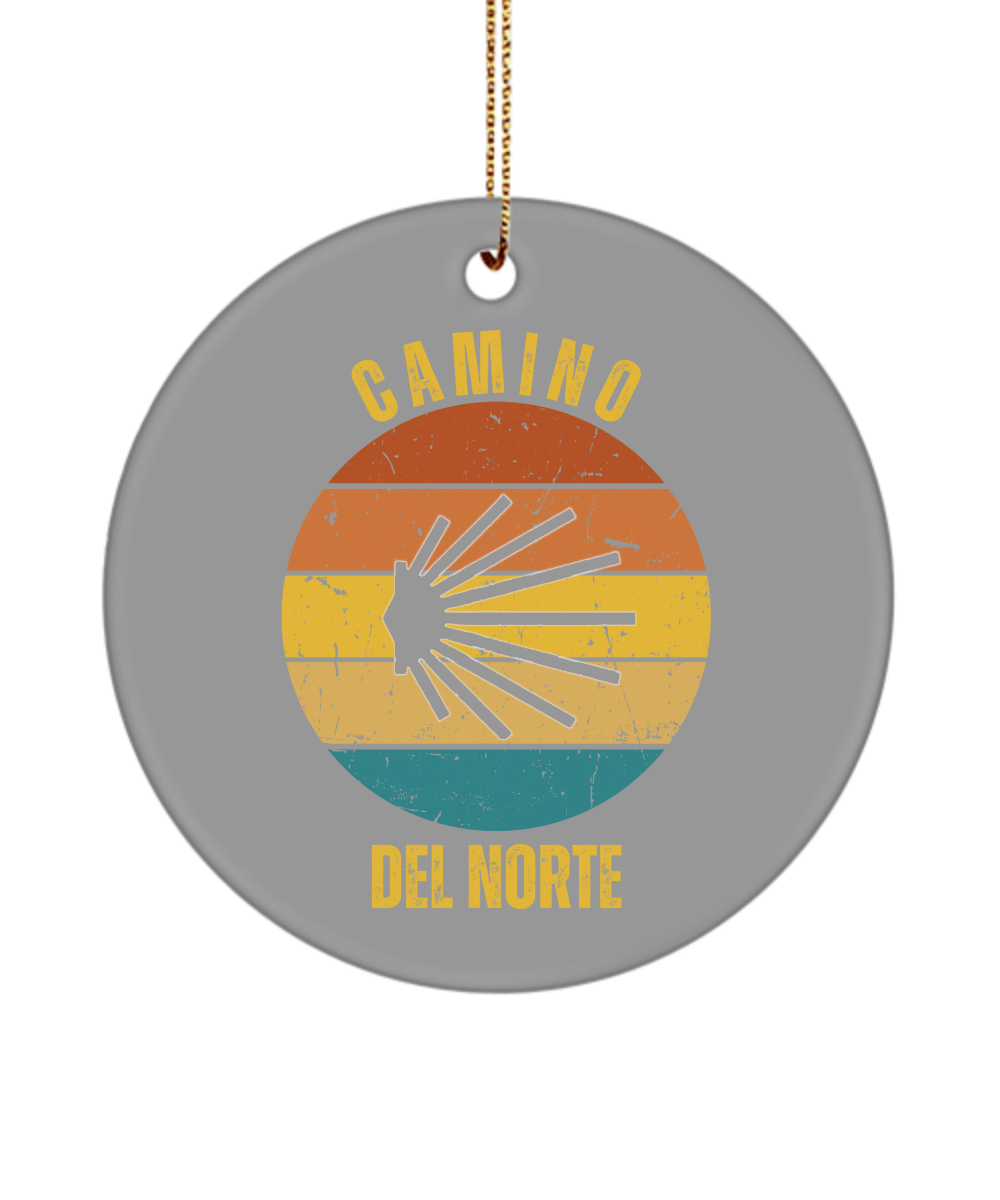 Camino de Santiago del Norte Christmas Ornament Seashell, 3" Round, Ceramic