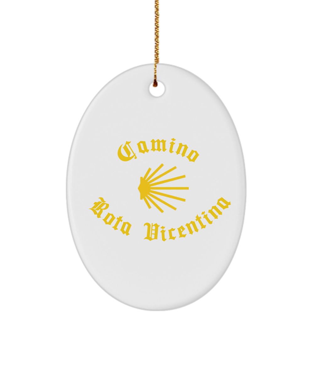 Camino de Santiago Christmas Ornament Seashell Rota Vicentina 3" Ceramic, Star, Heart, or Oval