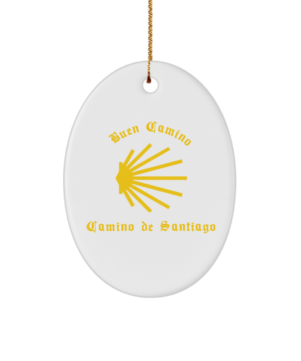 Camino de Santiago Buen Camino Christmas Ornament White Oval