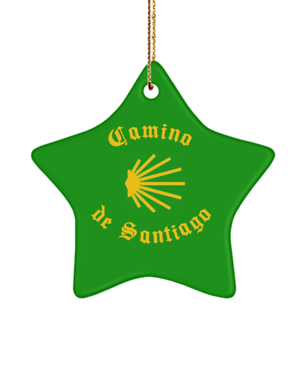 Camino de Santiago Christmas Ornament 3" Green Star