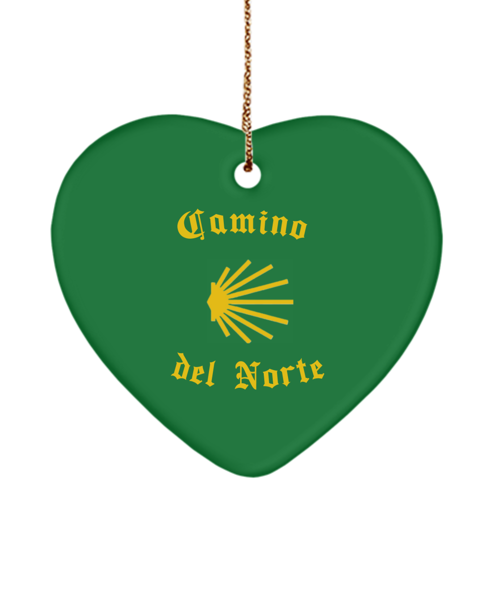 Camino del Norte Seashell Christmas Ornament 3" Heart, Star, or Oval