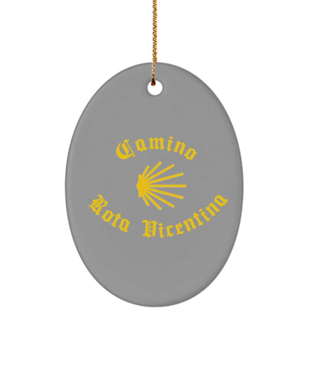 Camino de Santiago Christmas Ornament Seashell Rota Vicentina 3" Ceramic, Star, Heart, or Oval