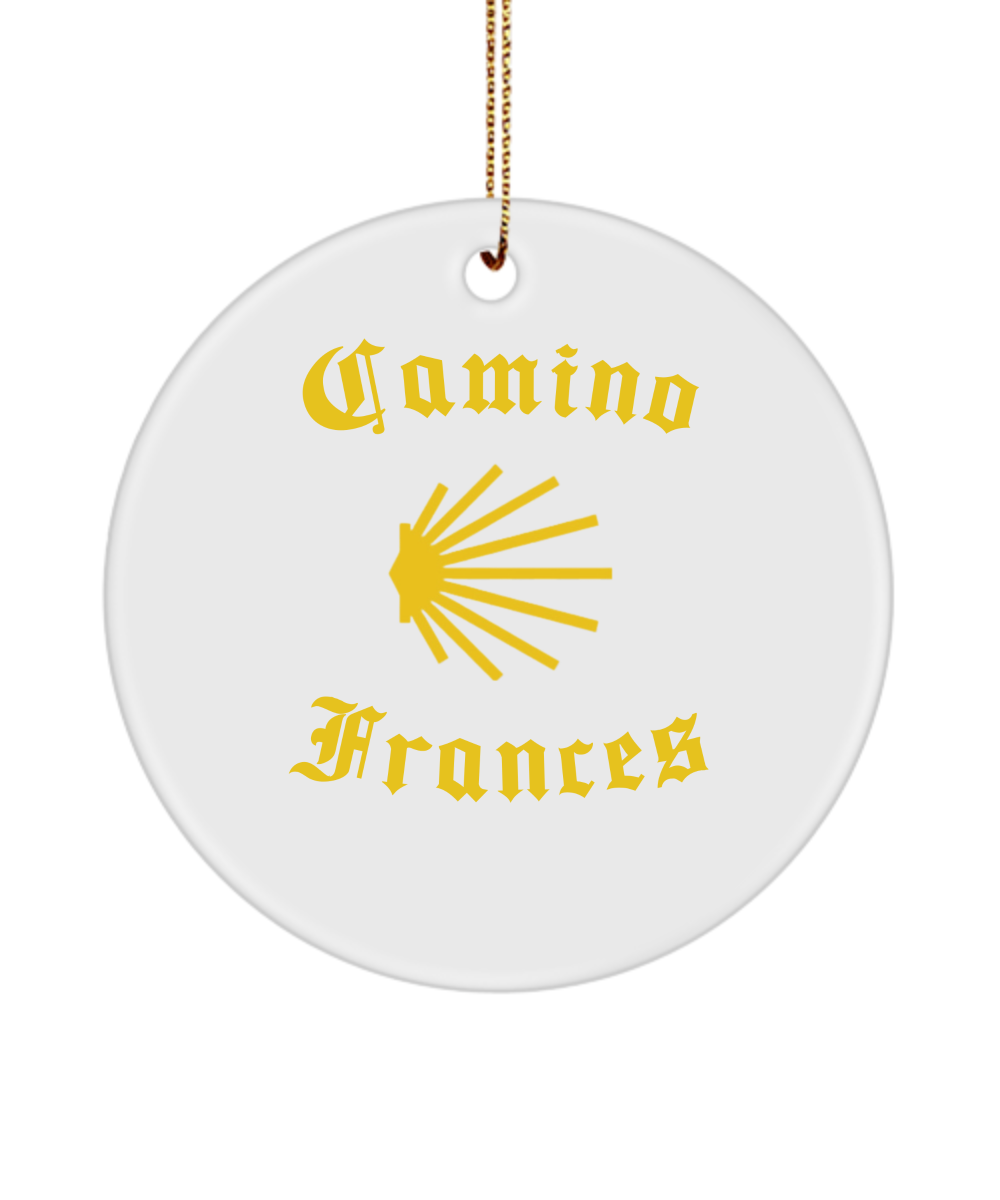 Camino de Santiago Christmas Ornament Seashell Frances, 3" Round Ceramic