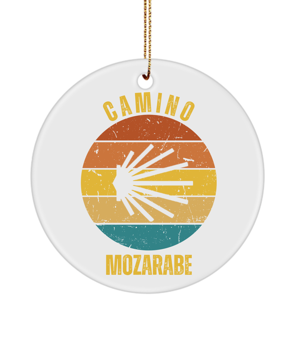 Camino de Santiago Christmas Ornament Mozarabe Seashell, 3" Round, Ceramic