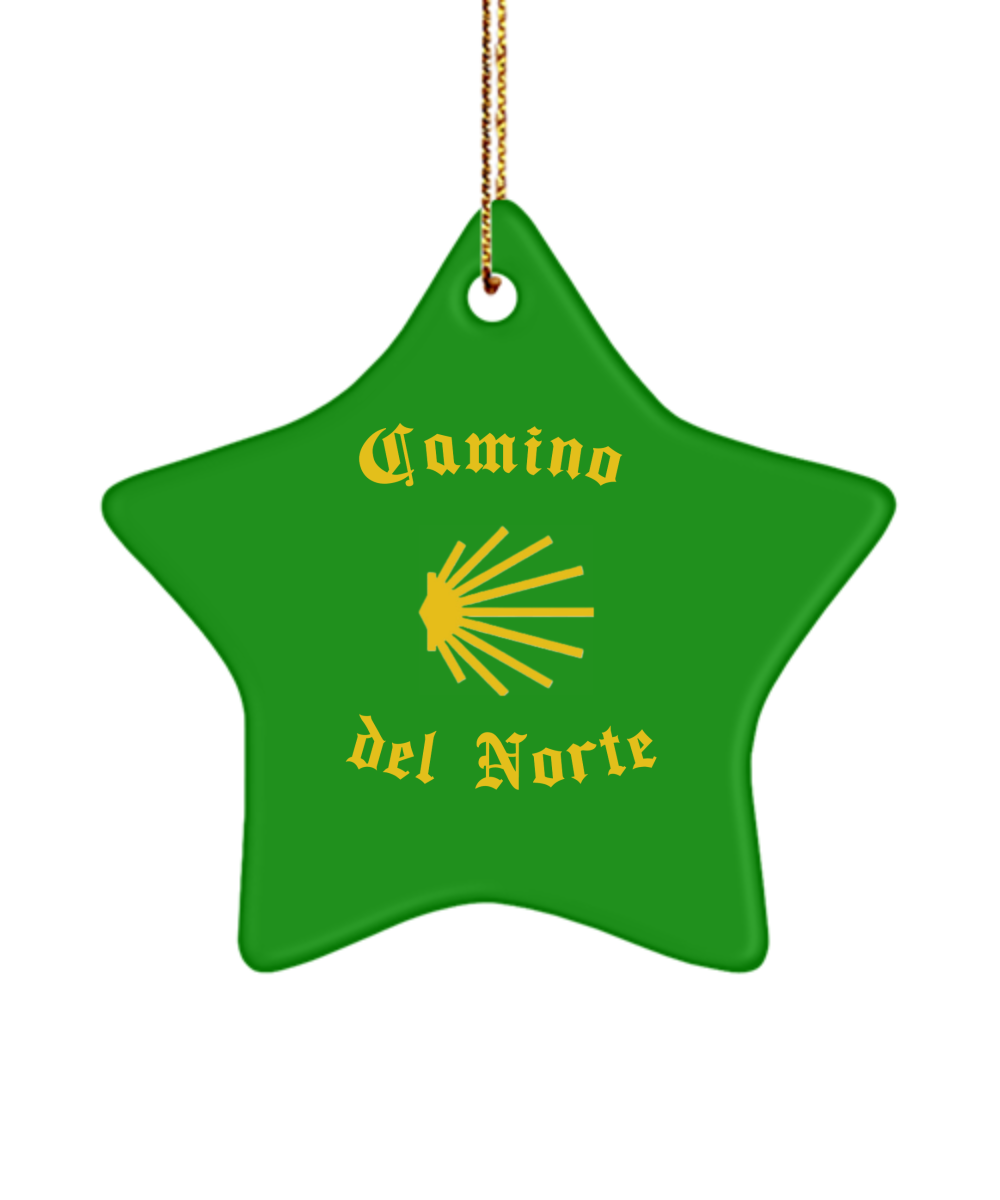 Camino del Norte Seashell Christmas Ornament 3" Heart, Star, or Oval