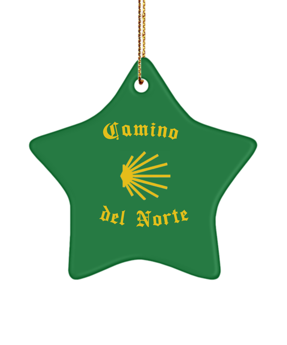 Camino del Norte Seashell Christmas Ornament 3" Heart, Star, or Oval