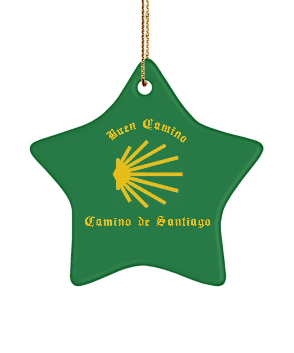 Camino de Santiago Buen Camino Christmas Ornament Christmas Green Star