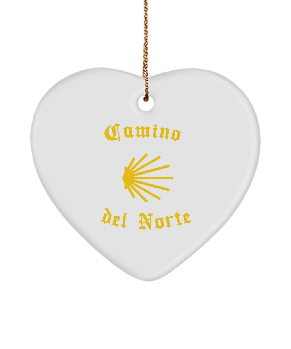 Camino del Norte Seashell Christmas Ornament 3" Heart, Star, or Oval