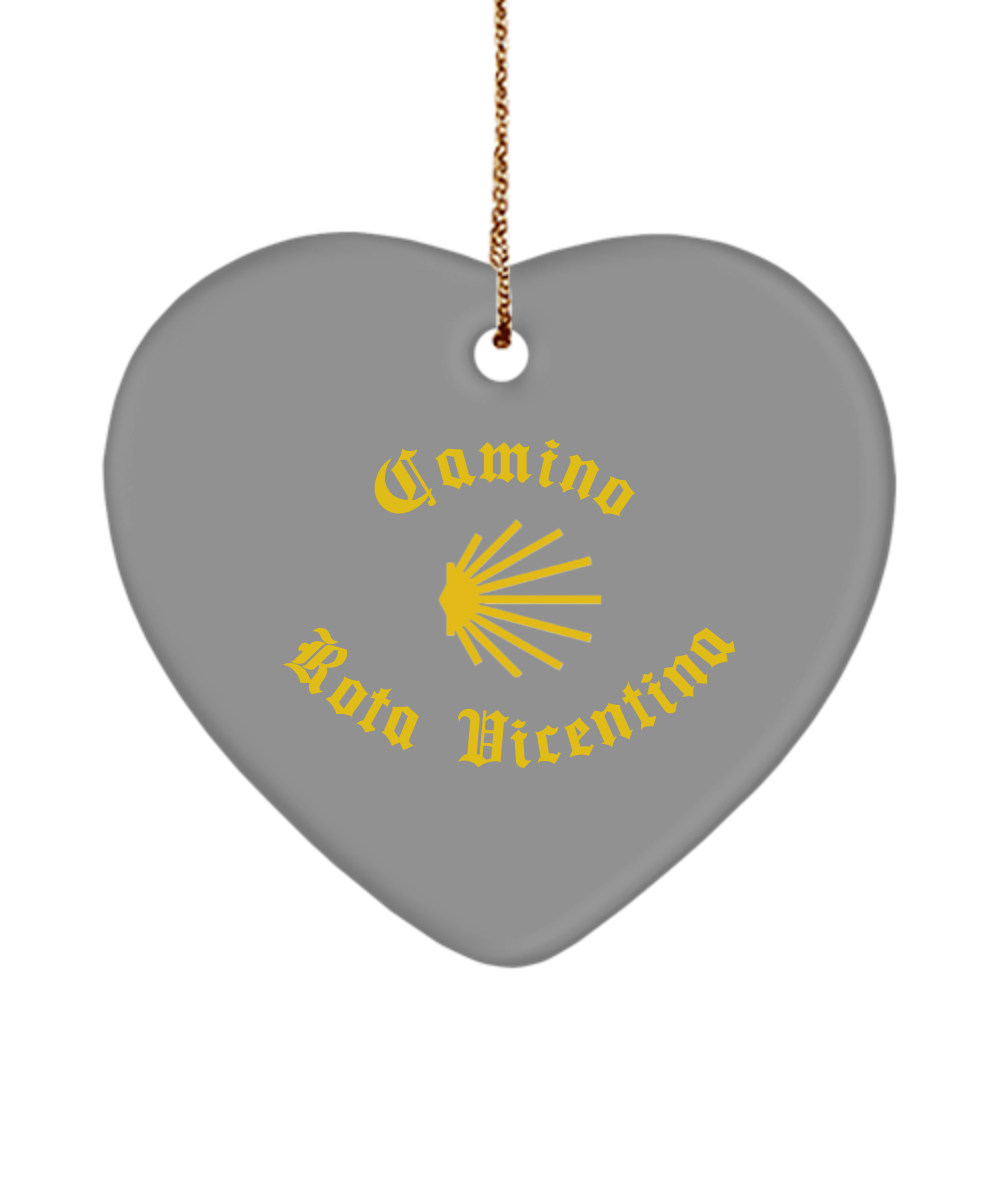 Camino de Santiago Christmas Ornament Seashell Rota Vicentina 3" Ceramic, Star, Heart, or Oval