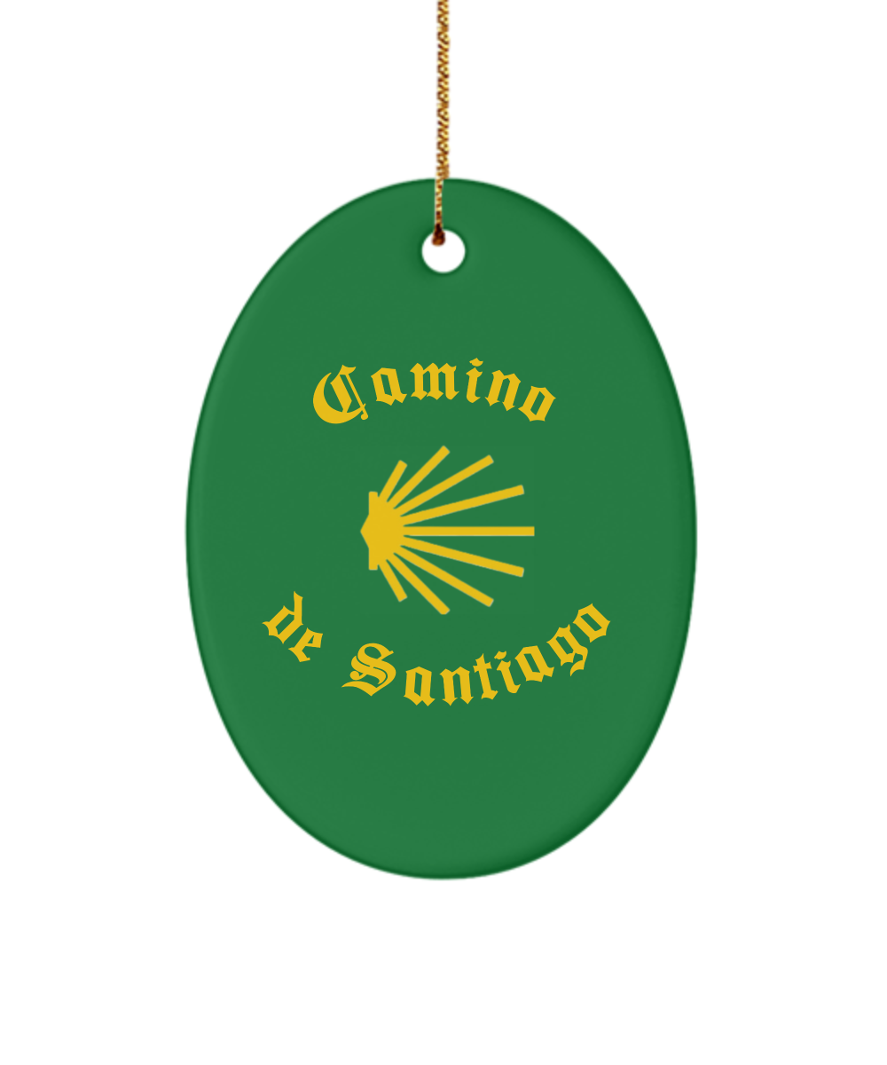 Camino de Santiago Christmas Ornament 3" Christmas Green