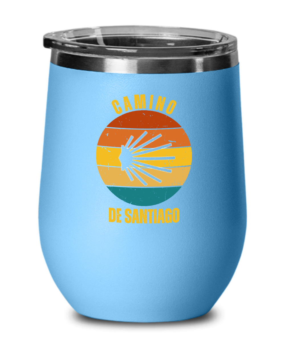 Camino de Santiago seashell wine tumbler